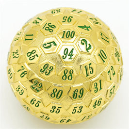 Foam Brain - Dice - D100 Metal Gold with Green