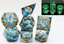 Foam Brain Games - Sharp Edge Glow in the Dark Liquid Core RPG Set - Blue Specter