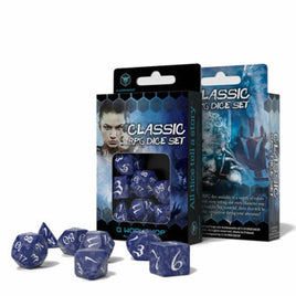 Q Workshop - Classic RPG: Cobalt & White RPG Dice Set