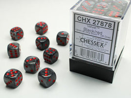 Chessex - 27878 - Velvet Black/red 12mm d6 Dice Block (36 dice)