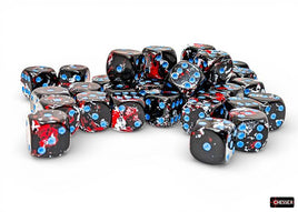 Chessex 24808 - Brush Dark Side/blue 12mm d6 Dice Block (36 Count)