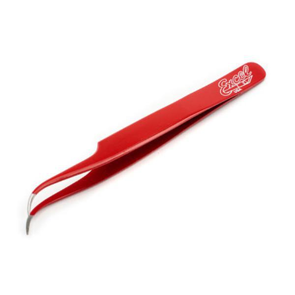 Excel - 4.5 Ultra Fine Slant Point Tweezers (Red)