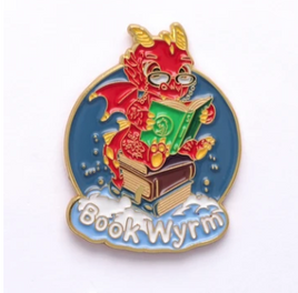 Hymgho Enamel Pin - Quest's Reward Fine Art Book Wyrm Pin