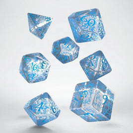 Q Workshop - Elvish: Translucent & Blue RPG Dice Set