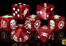 Baron of Dice - Bloody Football: Blood Red Spiked Football Dice