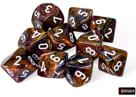 Chessex 27343 - Festive Symphony/white d10 Set (10 Count)