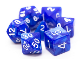 Old School Dice - Pearl Drop: Blue RPG Dice Set