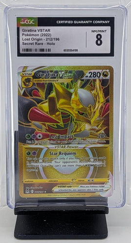 Graded Pokemon - Giratina VSTAR SR Holo #212 CGC 8 NM/MINT