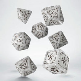 Q Workshop - Tribal: Pearl with Brown RPG Dice Set