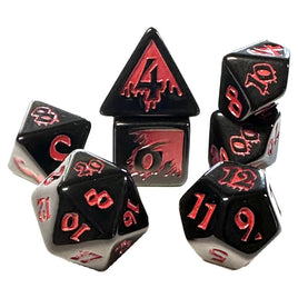Black Oak - Dice - Blood Drenched 7-Dice RPG Set