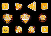Load image into Gallery viewer, Die Hard - Dice - 11ct Metal Dice Set - Mythica - Platinum Citrine