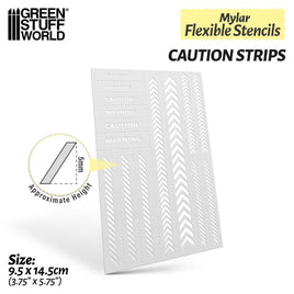 Green Stuff World - Flexible Stencils: Caution Strips