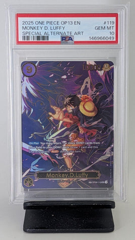 Graded One Piece - Monkey D. Luffy Special Alt Art #119 PSA 10 GEM MT
