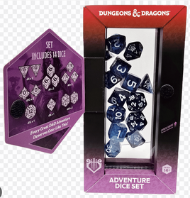 Sirius - D&D Bard Blue & Black Adventure RPG Dice Set (14 Count)
