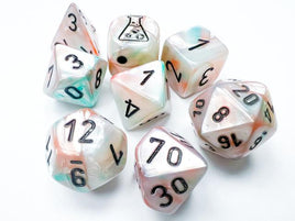 Chessex - 30056 - Lab Dice - Lustrous Sea Shell/black Luminary Polyhedral 7-Dice Set (with bonus die)