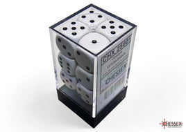 Chessex - Dice - 25601 - Opaque White/black 16mm d6 Dice Block (12 dice)