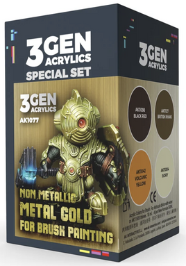 AK Interactive - 3Gen Acrylics Special Set: Non-Metallic Metal Gold
