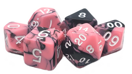 Old School Dice - Vorpal: Pink & Black RPG Dice Set