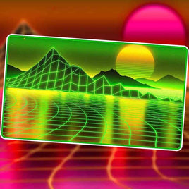 Infinite Black - Retrowave Artifact Stitched Edge Playmat