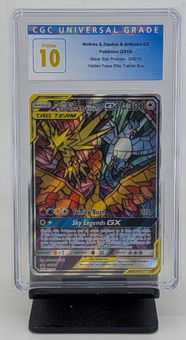 Graded Pokemon - Moltres & Zapdos & Articuno GX SM210 CGC 10 PRISTINE