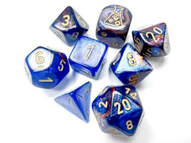Chessex 30055 - Lab Dice: Lustrous Azurite/gold Polyhedral 7-Dice Set (with bonus die)