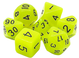Old School Dice - Glow Dice: Yellow RPG Dice Set