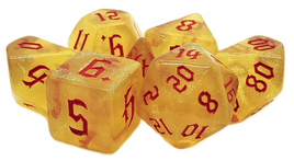 Old School Dice - Galaxy: Yellow Shimmer RPG Dice Set