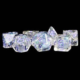 Fanroll - Pearl with Purple Numbers RPG Dice Set