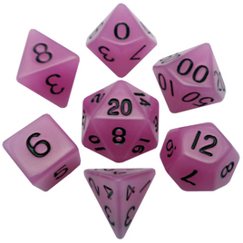 Fanroll - Glow: Purple w/black RPG Dice Set