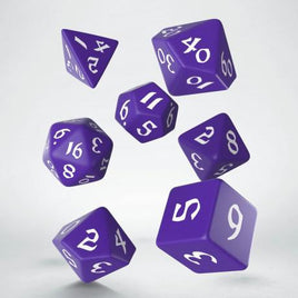 Q Workshop - Classic Runic: Purple & White RPG Dice Set