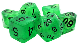 Old School Dice - Galaxy: Green Shimmer RPG Dice Set