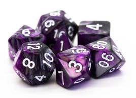 Old School Dice - Vorpal: Silver & Purple RPG Dice Set