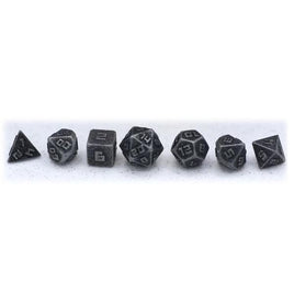 Hymgho - Dice - 10mm Metal Mini RPG 7-Die Set - Ancient Silver