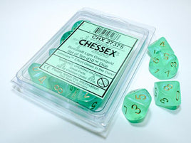 Chessex 27375 - Borealis Light Green/gold Luminary d10 Set (10 Count)