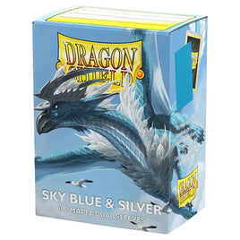 Dragon Shield - Dual Matte Sky Blue & Silver Sleeves 100 Count