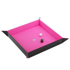 Gamegenic - Dice Tray - Magnetic Square Pink & Black 269mm x 269mm Reversible