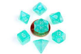 Metallic Dice Games - Dice - 7ct Mini - Stardust Teal