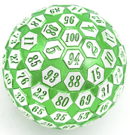 Foam Brain Games - Metal d100: Green & Silver 45mm