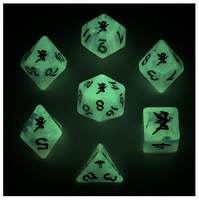 Hymgho - Dice - Pixie Dust Glow in the Dark 7-Dice RPG Set