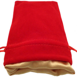 Metallic Dice Games - Dice Bag - Red Velvet / Gold Satin Medium