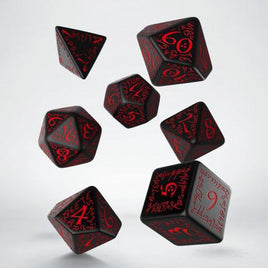 Q Workshop - Elvish: Black & Red RPG Dice Set