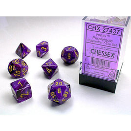 Chessex 27437 - Vortex Purple/gold Polyhedral RPG Dice Set