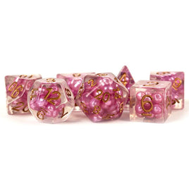 Fanroll - Pearl: Pink with Copper Numbers RPG Dice Set