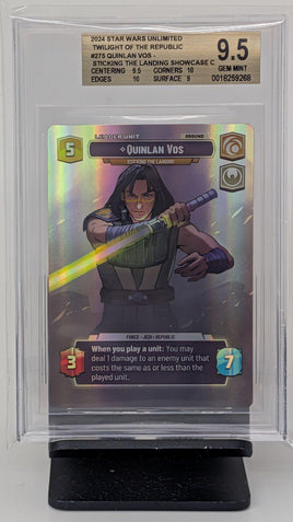 Graded Star Wars Unlimited - Quinlan Vos #275 Showcase Beckett 9.5 GEM MINT