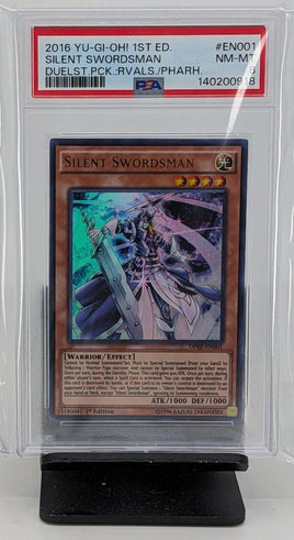 Graded Yu-Gi-Oh - Silent Swordsman 1st Ed #EN001 PSA 8 NM-MT