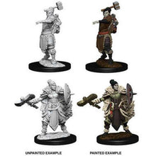 Load image into Gallery viewer, D&amp;D - Nolzur&#39;s Marvelous Miniatures - Female Half Orc Barbarian 2pc Unpainted Minis 73703