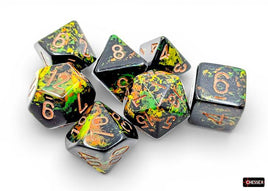 Chessex 24405 - Brush Polyhedral Deep Forest/gold RPG Dice Set