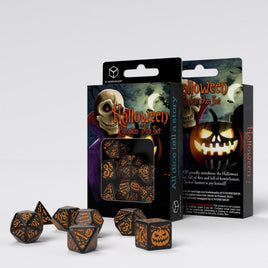 Q Workshop - Halloween: Pumpkin Black & Orange RPG Dice Set