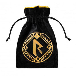 Q Workshop - Dice Bag - Runic Black Velour with Gold