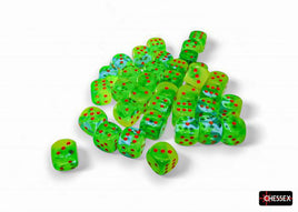 Chessex 26870 - Gemini Plasma Green-Teal/orange Luminary 12mm d6 Dice Block (36 Count)